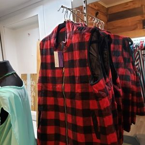 Plaid vests and cardigans